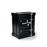 SOLARA Container-Style Waste Bin Iron Construction Detachable Ashtray Removable Inner Bin for Cafe Bar Restaurant & Studio - Black
