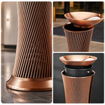 SOLARA Artistic Stainless Steel Waste Bin Mirror Polished Double Bin Removable Ashtray for Hotel Lobby Office & Commercial Spaces - Pink