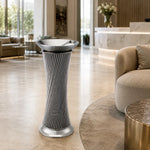 SOLARA Artistic Stainless Steel Waste Bin Mirror Polished Double Bin Removable Ashtray for Hotel Lobby Office & Commercial Spaces - White