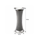 SOLARA Artistic Stainless Steel Waste Bin Mirror Polished Double Bin Removable Ashtray for Hotel Lobby Office & Commercial Spaces - White