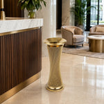 SOLARA Artistic Stainless Steel Waste Bin Mirror Polished Double Bin Removable Ashtray for Hotel Lobby Office & Commercial Spaces - Gold