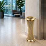 SOLARA Artistic Stainless Steel Waste Bin Mirror Polished Double Bin Removable Ashtray for Hotel Lobby Office & Commercial Spaces - Gold