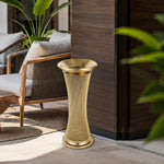 SOLARA Artistic Stainless Steel Waste Bin Mirror Polished Double Bin Removable Ashtray for Hotel Lobby Office & Commercial Spaces - Gold