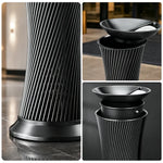 SOLARA Artistic Stainless Steel Waste Bin Mirror Polished Double Bin Removable Ashtray for Hotel Lobby Office & Commercial Spaces - Black