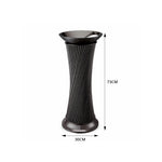 SOLARA Artistic Stainless Steel Waste Bin Mirror Polished Double Bin Removable Ashtray for Hotel Lobby Office & Commercial Spaces - Black