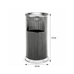 SOLARA Artistic Stainless Steel Waste Bin Slim Waist Design Mirror Polished Double Bin Removable Ashtray for Hotel Office Lobby - White