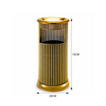 SOLARA Artistic Stainless Steel Waste Bin Slim Waist Design Mirror Polished Double Bin Removable Ashtray for Hotel Office Lobby - Gold