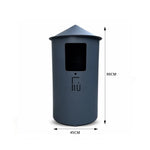 SOLARA Modern Outdoor Round Waste Bin Metal Inner Liner Large Capacity Freestanding Design for Hotel Lobby Public Area - Grey