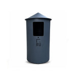 SOLARA Modern Outdoor Round Waste Bin Metal Inner Liner Large Capacity Freestanding Design for Hotel Lobby Public Area - Grey