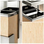 SOLARA Luxury Stone Texture Waste Bin Marble Finish Stainless Steel Inner Bin for Hotel Lobby Office Commercial Space - Yellow
