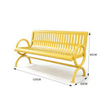 SOLARA Outdoor Public Bench Galvanised Steel Seat Durable Metal Frame for Park Garden Community Square Spaces - Yellow