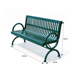 SOLARA Outdoor Public Bench Galvanised Steel Seat Durable Metal Frame for Park Garden Community Square Spaces - Green