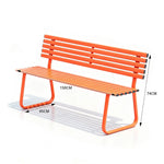 SOLARA Outdoor Metal Bench Weather Resistant Slat Seat Durable Frame for Park Garden Community Public Rest Area - Orange