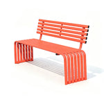 SOLARA Commercial Outdoor Bench Waterproof Sun Resistant Metal Structure for Park Patio Walkway & Leisure Space - Orange