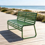 SOLARA Modern Outdoor Garden Bench Stable Support Slatted Seat Weatherproof Design for Public Outdoor Areas - Green