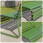 SOLARA Modern Outdoor Garden Bench Stable Support Slatted Seat Weatherproof Design for Public Outdoor Areas - Green
