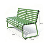 SOLARA Modern Outdoor Garden Bench Stable Support Slatted Seat Weatherproof Design for Public Outdoor Areas - Green