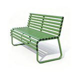 SOLARA Modern Outdoor Garden Bench Stable Support Slatted Seat Weatherproof Design for Public Outdoor Areas - Green