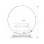 SOLARA Romantic Round Metal Bench Iron Frame Floral Display Backdrop for Wedding Event Commercial Decoration - White