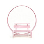 SOLARA Romantic Round Metal Bench Iron Frame Floral Display Backdrop for Wedding Event Commercial Decoration - Pink
