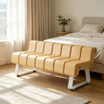 SOLARA Modern Creative Chair ABS Curved Seat Ergonomic Design Iron Frame for Living Room Bedroom Leisure Space - Yellow