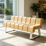 SOLARA Modern Creative Chair ABS Curved Seat Ergonomic Design Iron Frame for Living Room Bedroom Leisure Space - Yellow