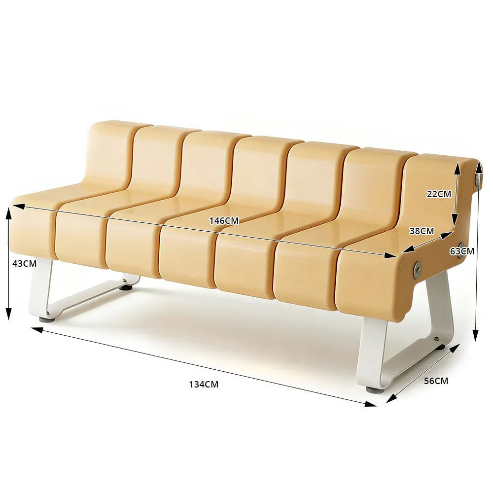 SOLARA Modern Creative Chair ABS Curved Seat Ergonomic Design Iron Frame for Living Room Bedroom Leisure Space - Yellow