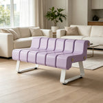 SOLARA Modern Creative Chair ABS Curved Seat Ergonomic Design Iron Frame for Living Room Bedroom Leisure Space - Purple