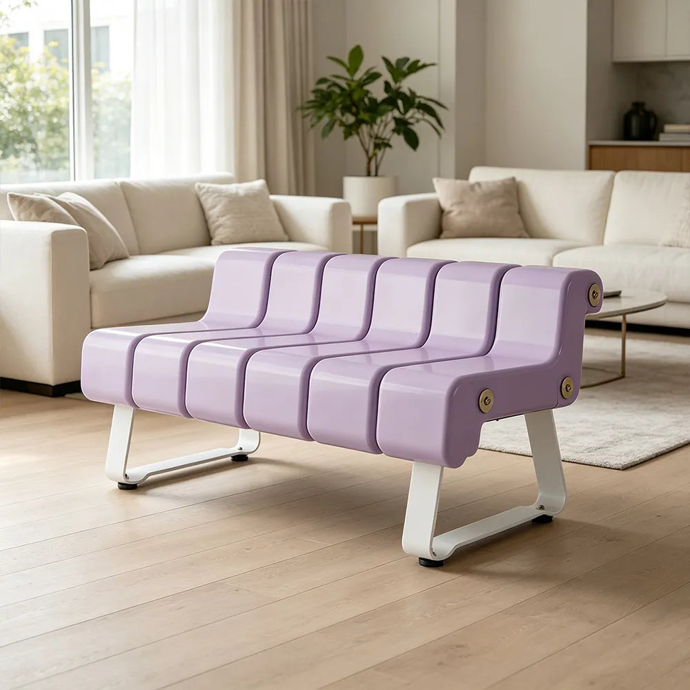 SOLARA Modern Creative Chair ABS Curved Seat Ergonomic Design Iron Frame for Living Room Bedroom Leisure Space - Purple