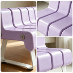 SOLARA Modern Creative Chair ABS Curved Seat Ergonomic Design Iron Frame for Living Room Bedroom Leisure Space - Purple