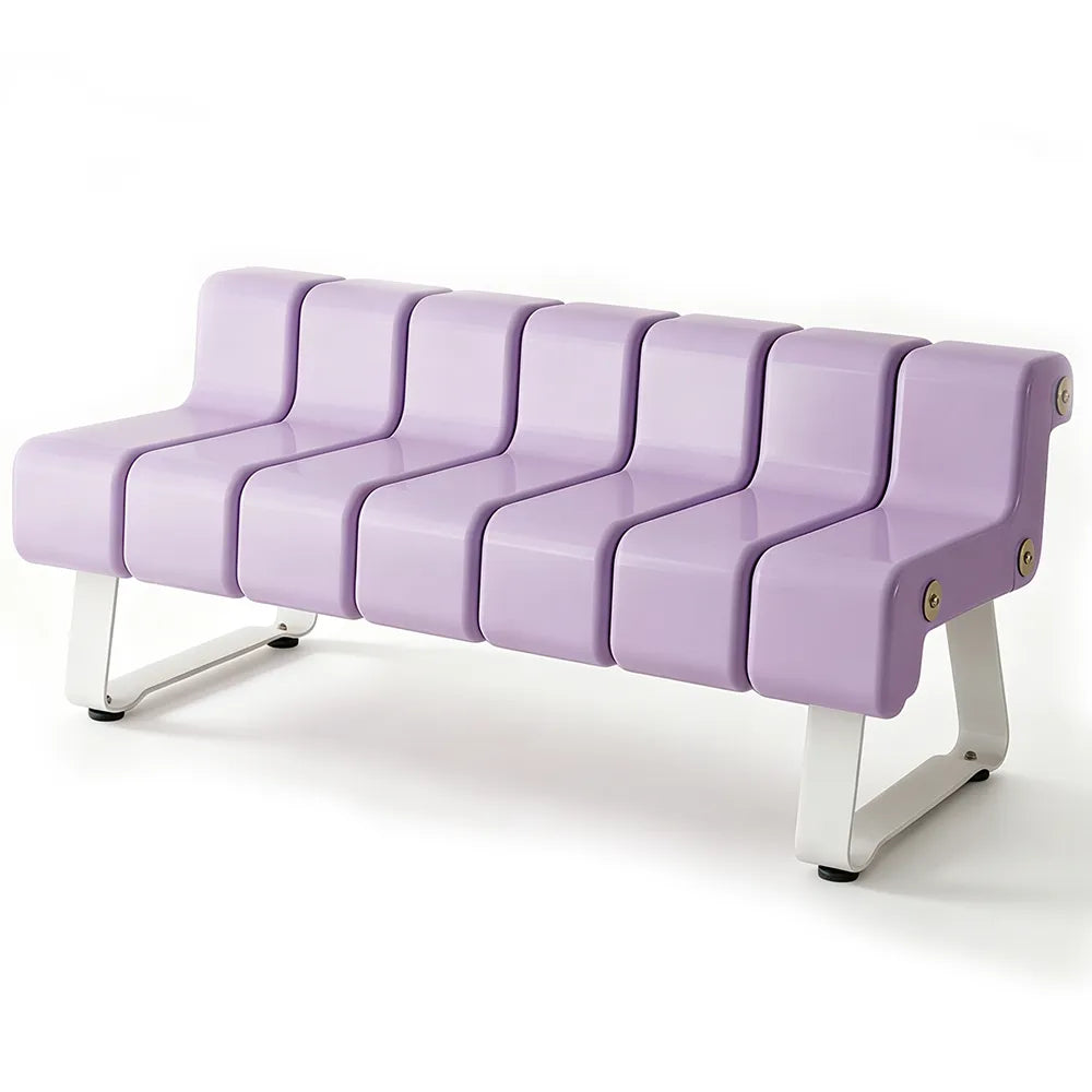 SOLARA Modern Creative Chair ABS Curved Seat Ergonomic Design Iron Frame for Living Room Bedroom Leisure Space - Purple