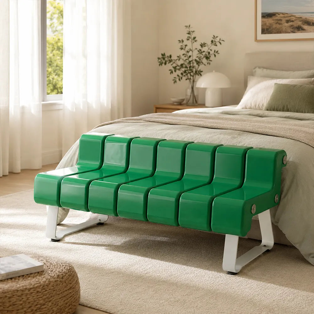 SOLARA Modern Creative Chair ABS Curved Seat Ergonomic Design Iron Frame for Living Room Bedroom Leisure Space - Green