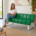 SOLARA Modern Creative Chair ABS Curved Seat Ergonomic Design Iron Frame for Living Room Bedroom Leisure Space - Green