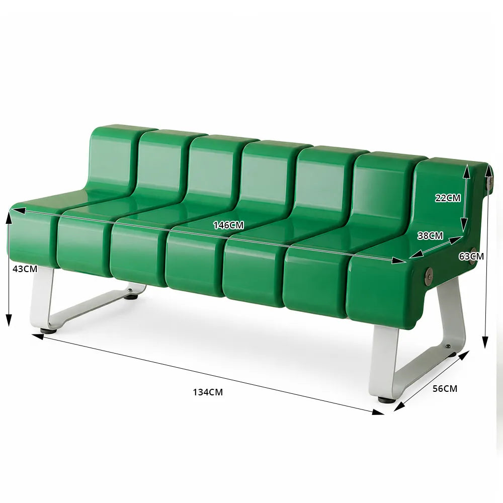 SOLARA Modern Creative Chair ABS Curved Seat Ergonomic Design Iron Frame for Living Room Bedroom Leisure Space - Green