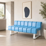 SOLARA Modern Creative Chair ABS Curved Seat Ergonomic Design Iron Frame for Living Room Bedroom Leisure Space - Blue