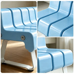 SOLARA Modern Creative Chair ABS Curved Seat Ergonomic Design Iron Frame for Living Room Bedroom Leisure Space - Blue