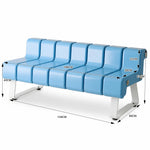 SOLARA Modern Creative Chair ABS Curved Seat Ergonomic Design Iron Frame for Living Room Bedroom Leisure Space - Blue