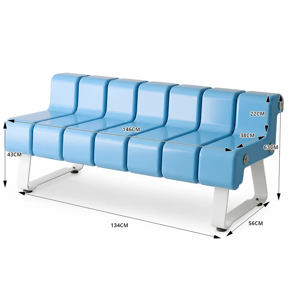 SOLARA Modern Creative Chair ABS Curved Seat Ergonomic Design Iron Frame for Living Room Bedroom Leisure Space - Blue