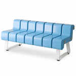SOLARA Modern Creative Chair ABS Curved Seat Ergonomic Design Iron Frame for Living Room Bedroom Leisure Space - Blue