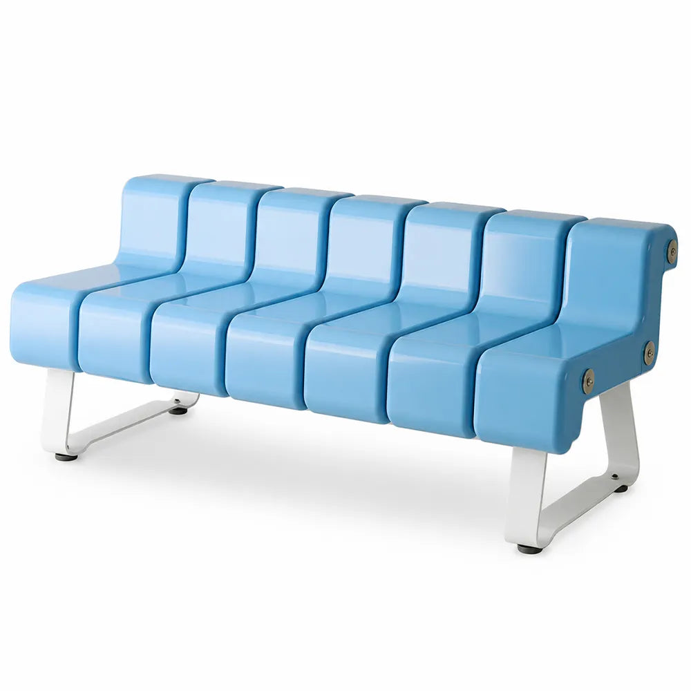SOLARA Modern Creative Chair ABS Curved Seat Ergonomic Design Iron Frame for Living Room Bedroom Leisure Space - Blue