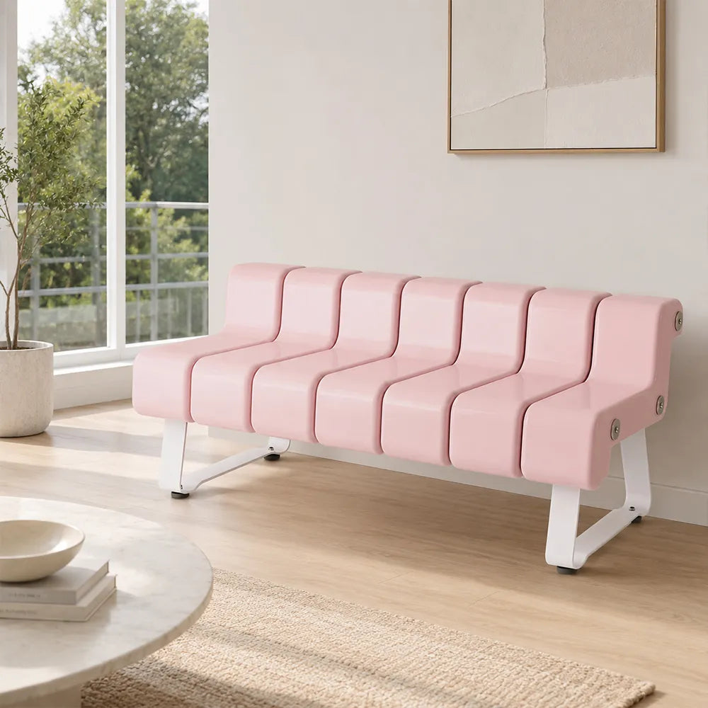 SOLARA Modern Creative Chair ABS Curved Seat Ergonomic Design Iron Frame for Living Room Bedroom Leisure Space - Pink