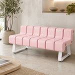 SOLARA Modern Creative Chair ABS Curved Seat Ergonomic Design Iron Frame for Living Room Bedroom Leisure Space - Pink
