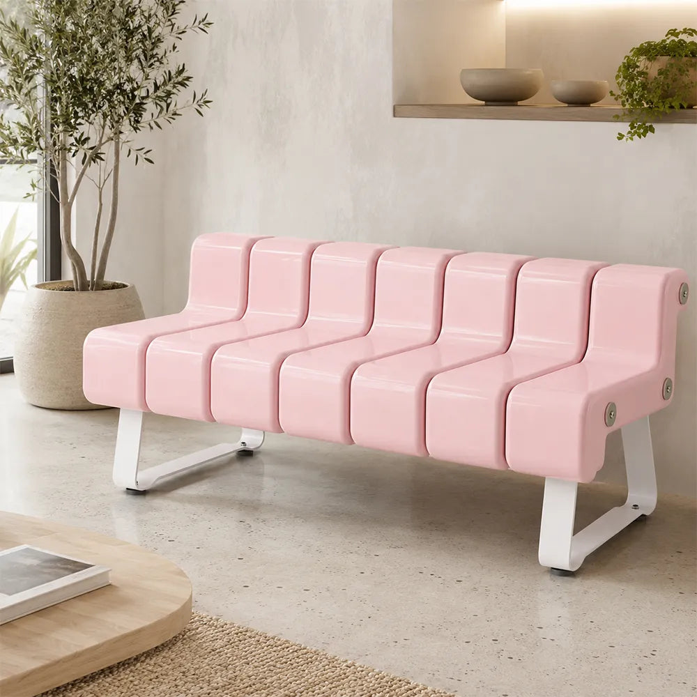 SOLARA Modern Creative Chair ABS Curved Seat Ergonomic Design Iron Frame for Living Room Bedroom Leisure Space - Pink