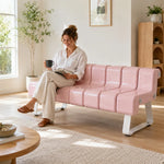 SOLARA Modern Creative Chair ABS Curved Seat Ergonomic Design Iron Frame for Living Room Bedroom Leisure Space - Pink