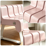 SOLARA Modern Creative Chair ABS Curved Seat Ergonomic Design Iron Frame for Living Room Bedroom Leisure Space - Pink