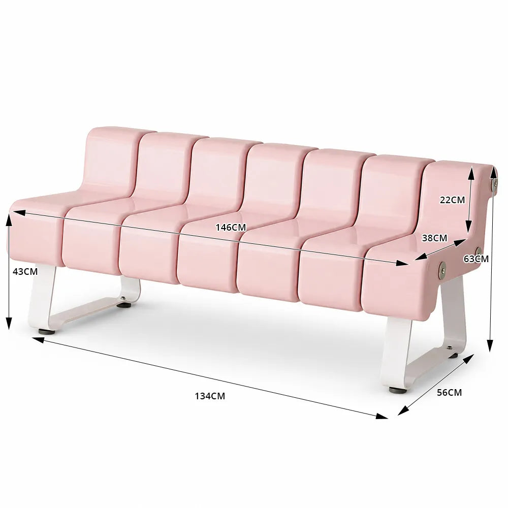 SOLARA Modern Creative Chair ABS Curved Seat Ergonomic Design Iron Frame for Living Room Bedroom Leisure Space - Pink