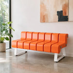 SOLARA Modern Creative Chair ABS Curved Seat Ergonomic Design Iron Frame for Living Room Bedroom Leisure Space - Orange