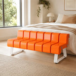 SOLARA Modern Creative Chair ABS Curved Seat Ergonomic Design Iron Frame for Living Room Bedroom Leisure Space - Orange