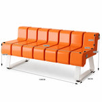 SOLARA Modern Creative Chair ABS Curved Seat Ergonomic Design Iron Frame for Living Room Bedroom Leisure Space - Orange