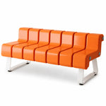 SOLARA Modern Creative Chair ABS Curved Seat Ergonomic Design Iron Frame for Living Room Bedroom Leisure Space - Orange
